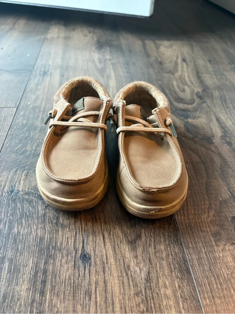Hey Dude Kids Tan Canvas Dress Shoes